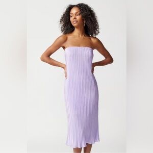 New Urban Outfitters Purple Strapless Midi Crinkle Dress